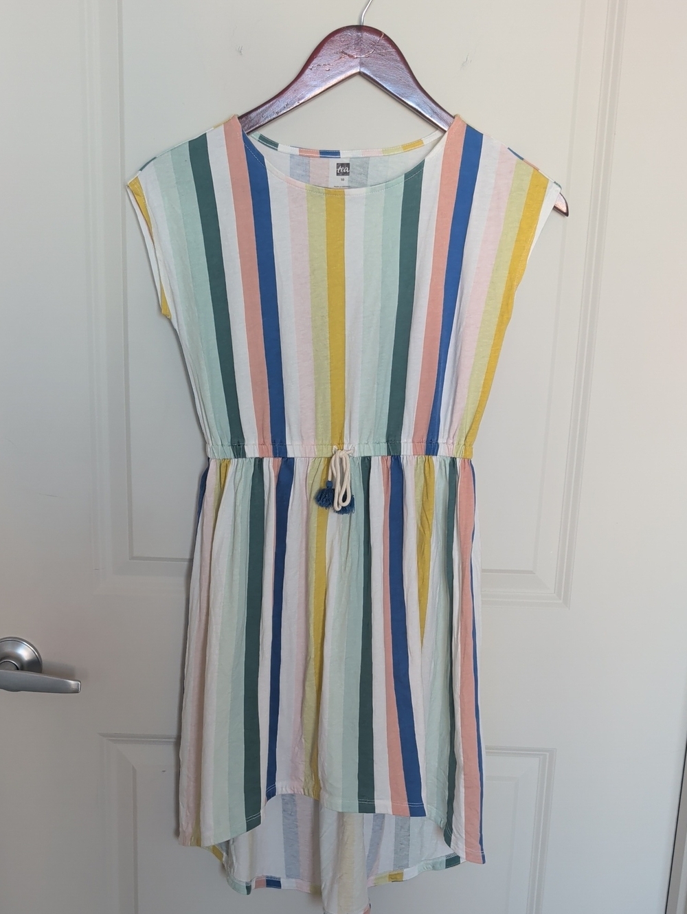 Tea Collection Multicolor Striped Drawstring Waist Dress